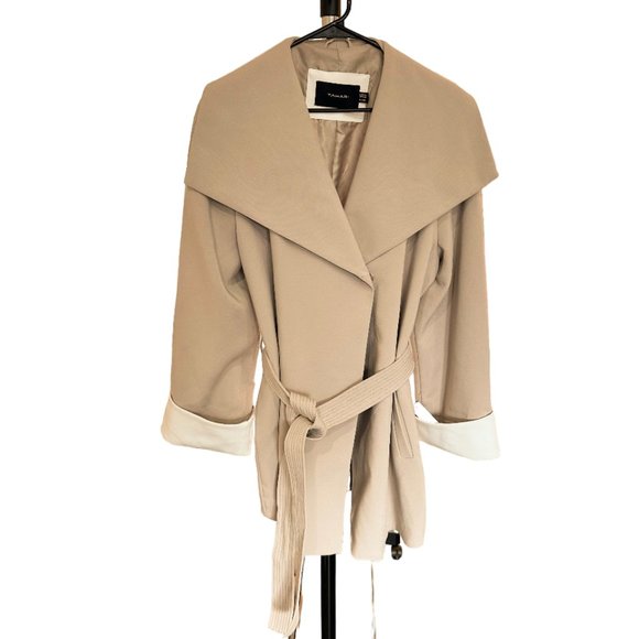 NWT TAHARI RILEY BELTED CREPE WRAP COAT - Picture 1 of 5